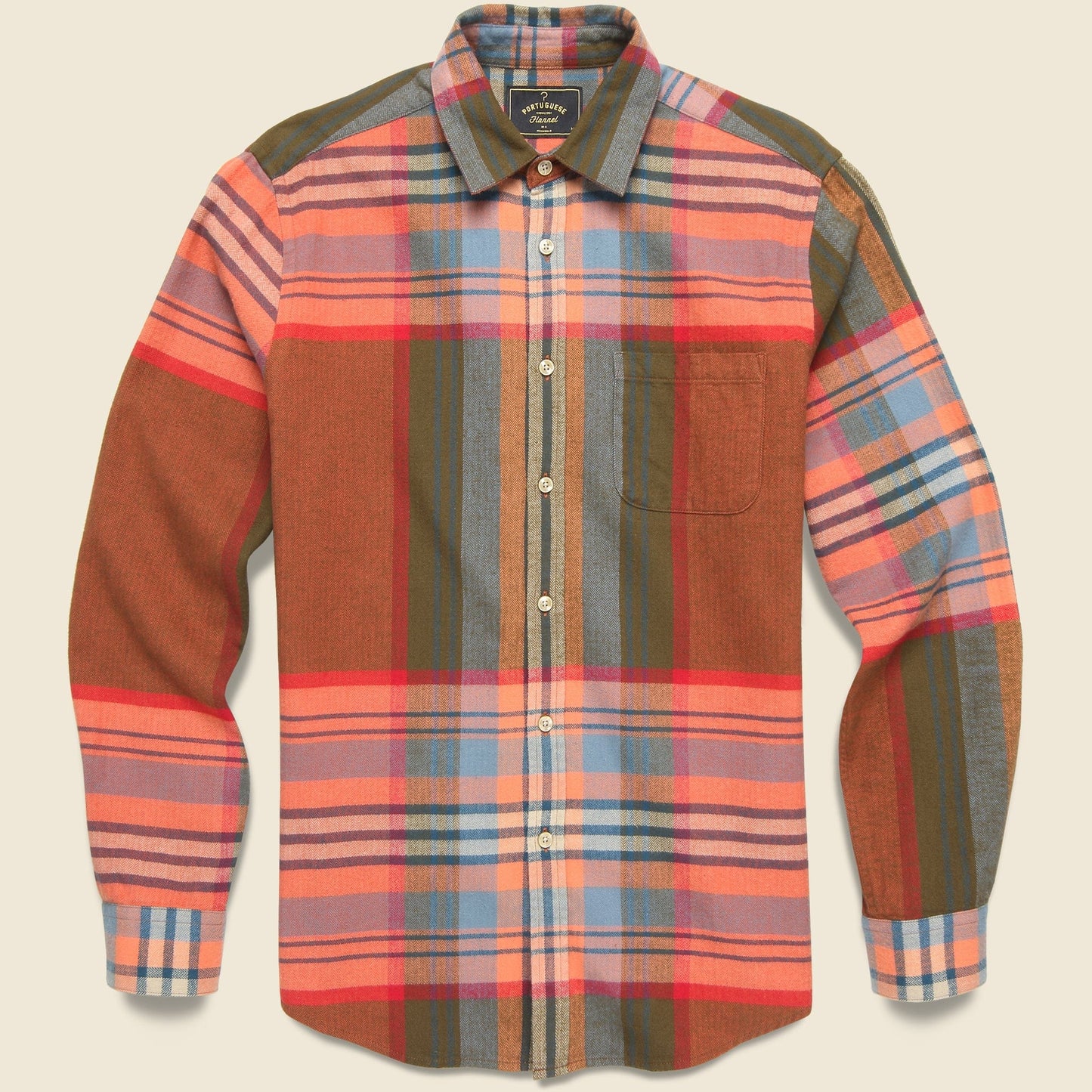 Portuguese Flannel Verso Shirt Pink/Brick/Multi