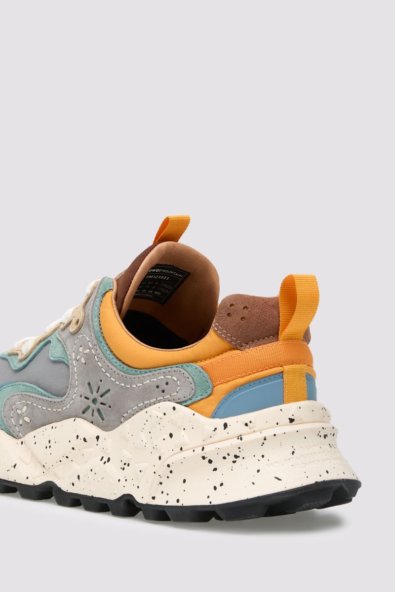 Flower Mountain Rulis Suede/Nylon Sneakers - Grey-Anthracite-Orange