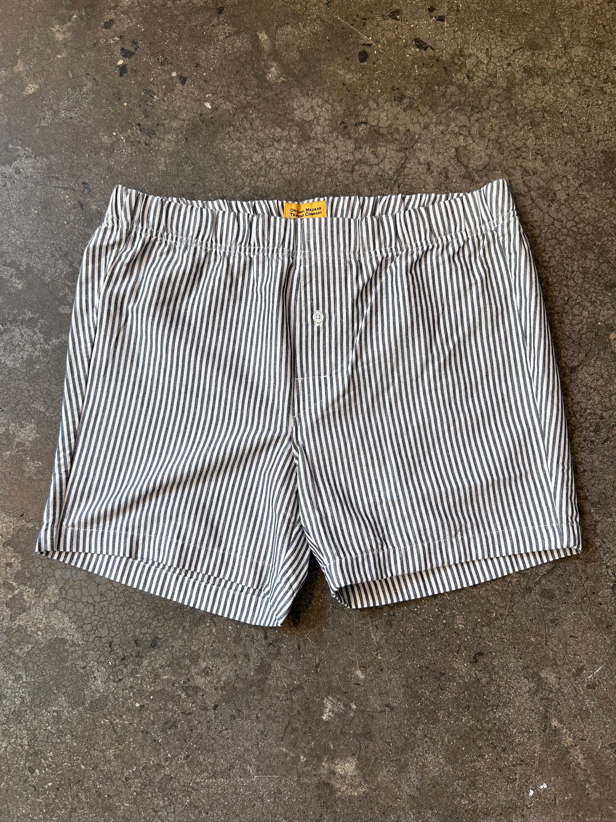 Original Madras Trading Company Boxer Short - White Black Oxford Weave