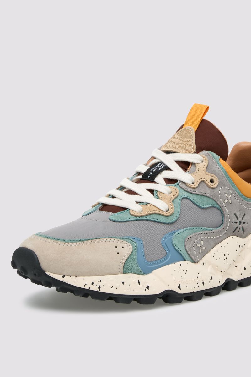Flower Mountain Rulis Suede/Nylon Sneakers - Grey-Anthracite-Orange