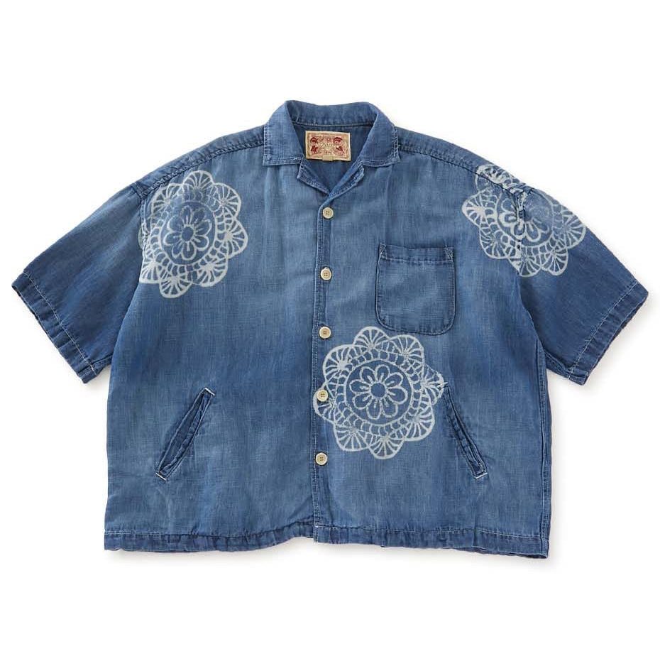 Mono Stereo- Chambray Cropped Military Shirt