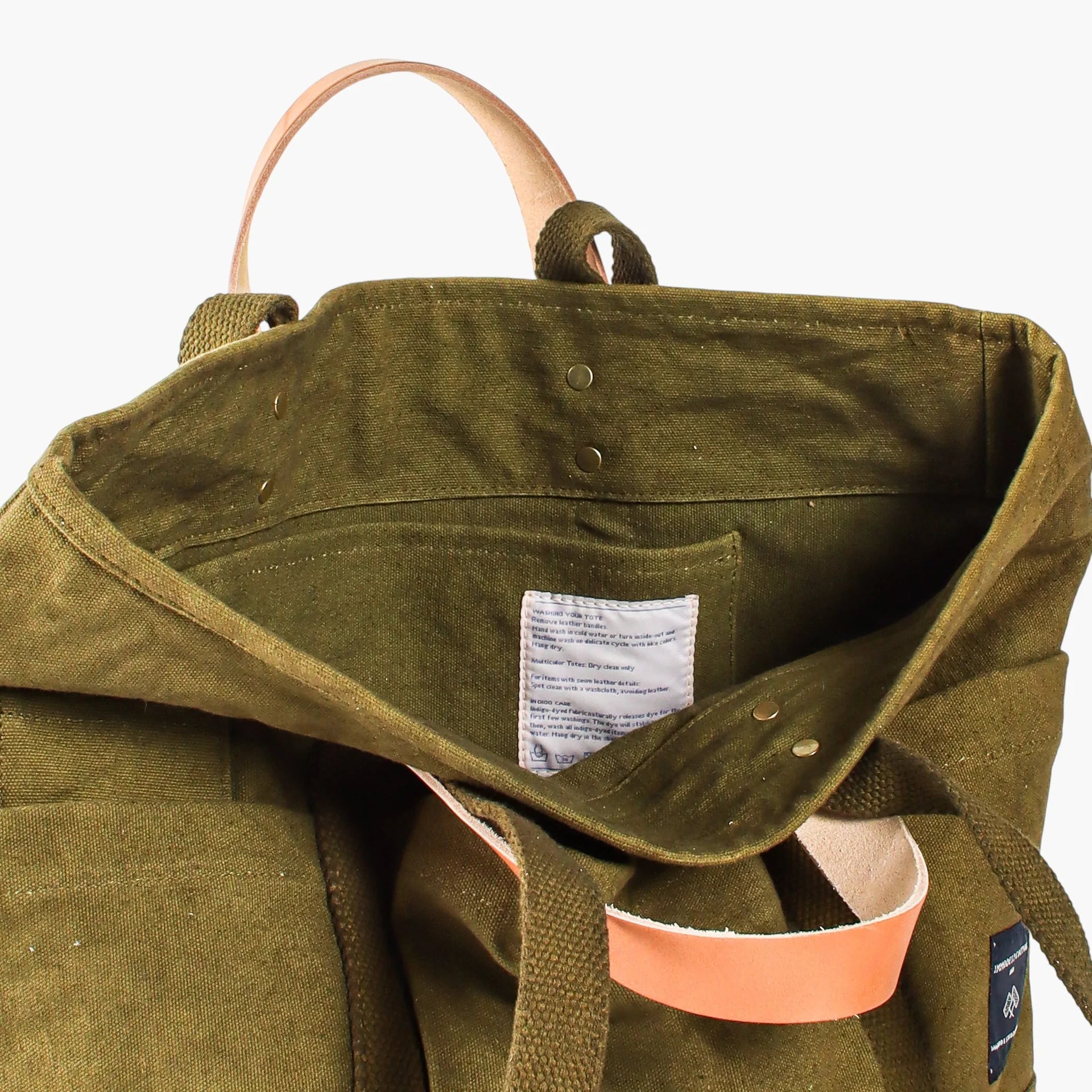 Immodest Cotton Construction Tote -Olive