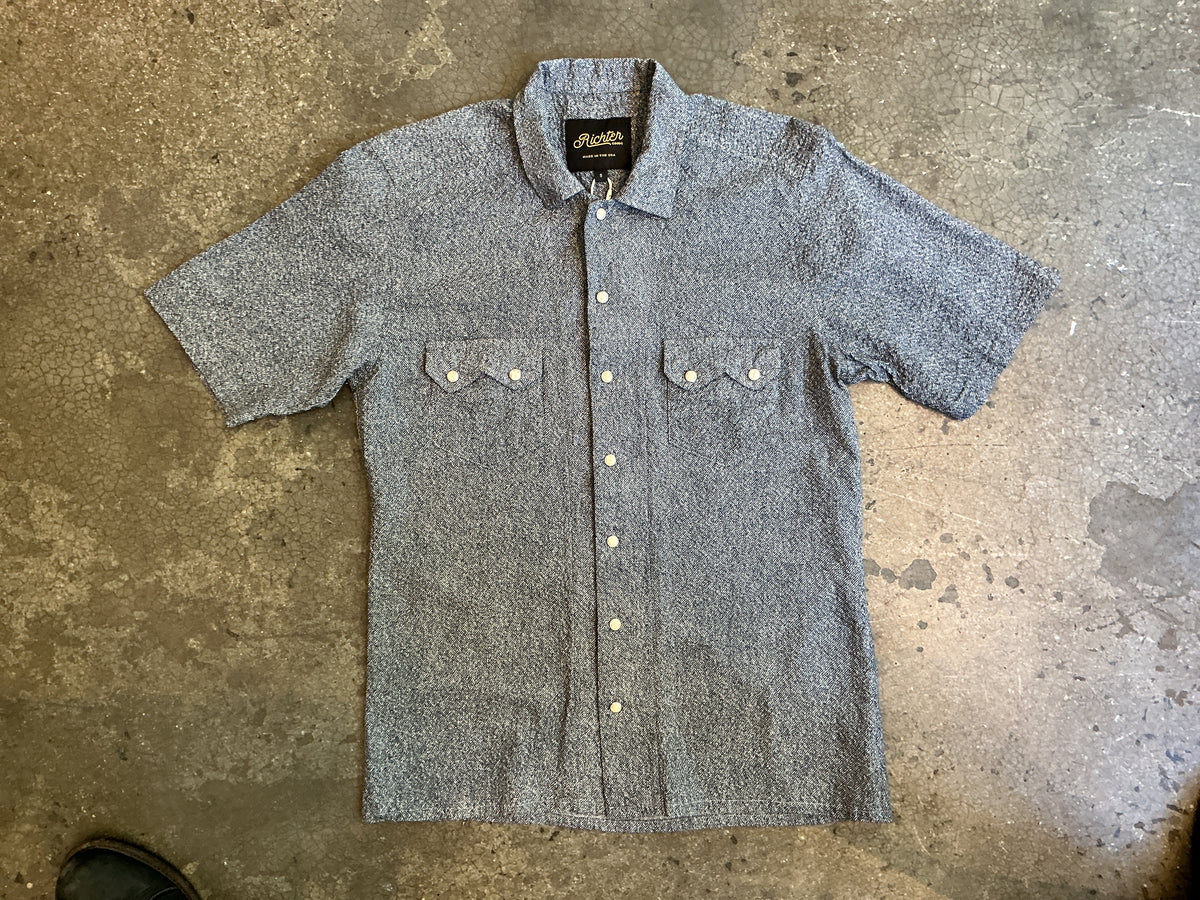 Richter Salado Seersucker Shirt - Pedernales Blue