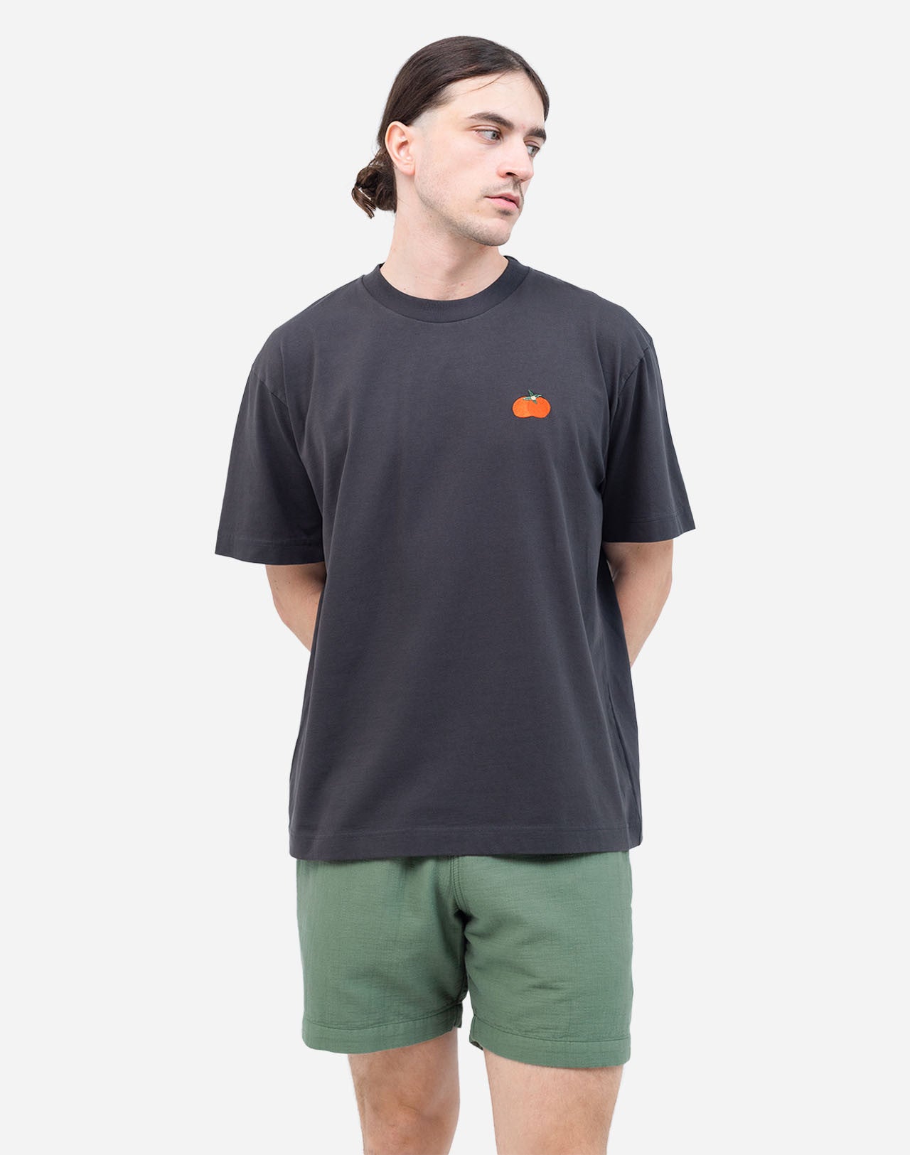 Olow Carbon Black Loosefitting  Harvest T-Shirt