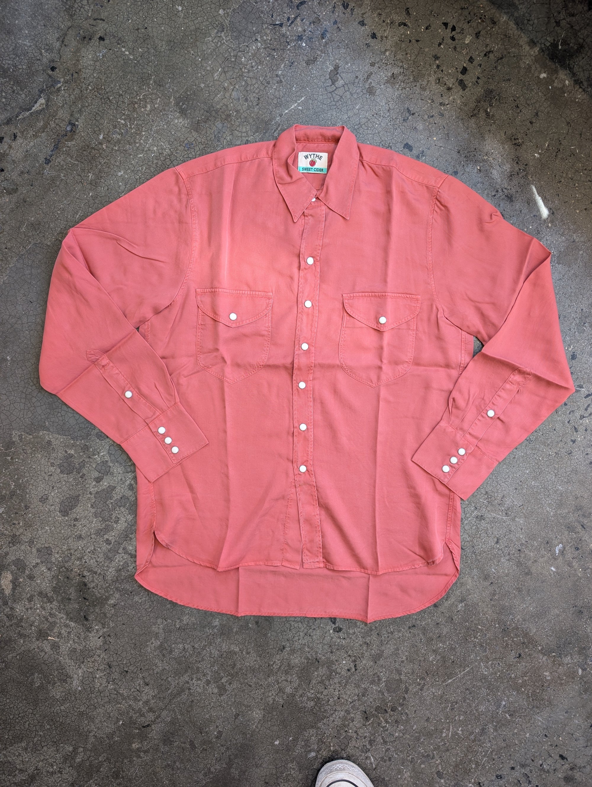Wythe Tencel Pearlsnap Shirt -Poppy Red