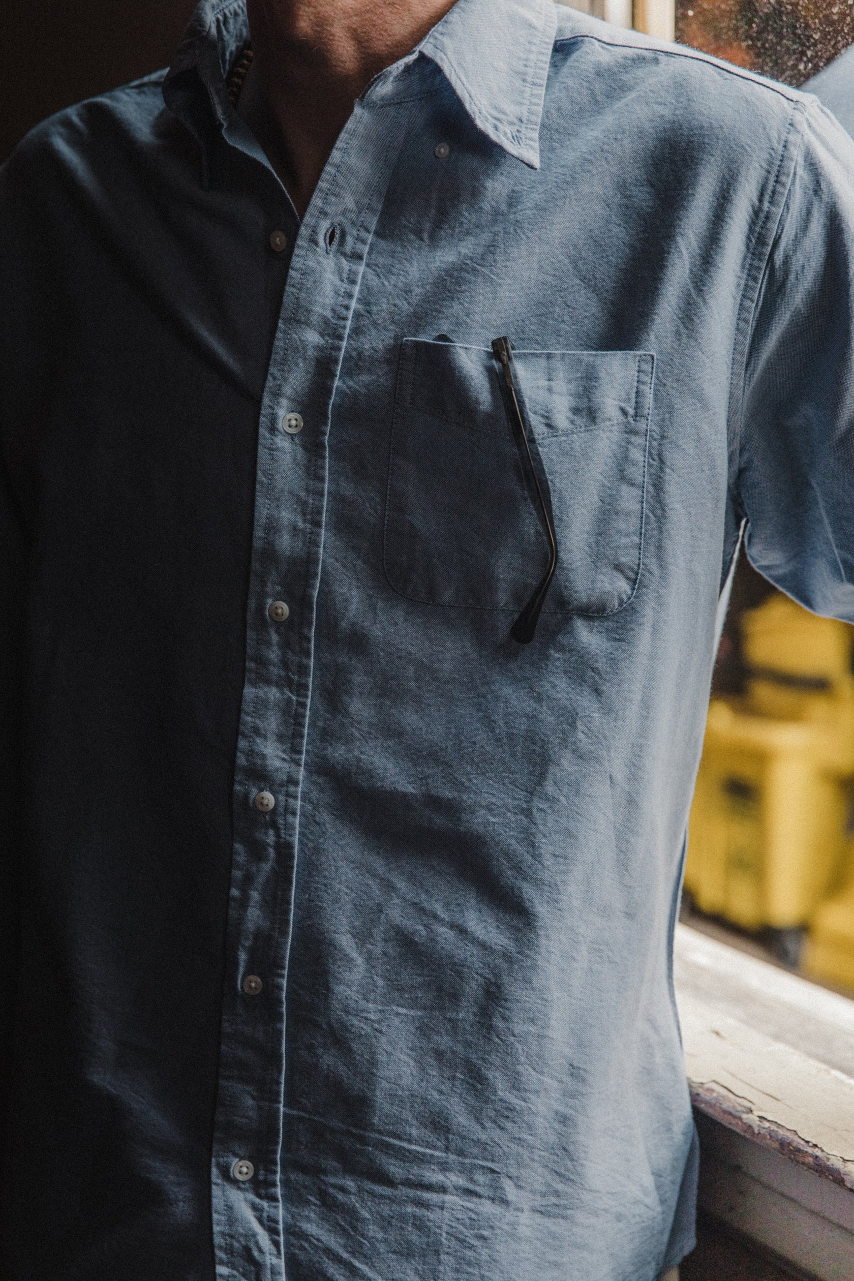 The first product from Wythe. These oxfords were inspired by vintage American oxfords from the 1960's worn by every leading man from Miles Davis to Paul Newman.

We kept the original generous button down collar that is unlined for an expressive roll that looks just as great button or left unbuttoned and left to fly. This oxford is cut to fit comfortably relaxed against the body, not exactly slim but not at all the baggy shirts you may associate with oxfords.

All Wythe oxford shirts are washed multiple time