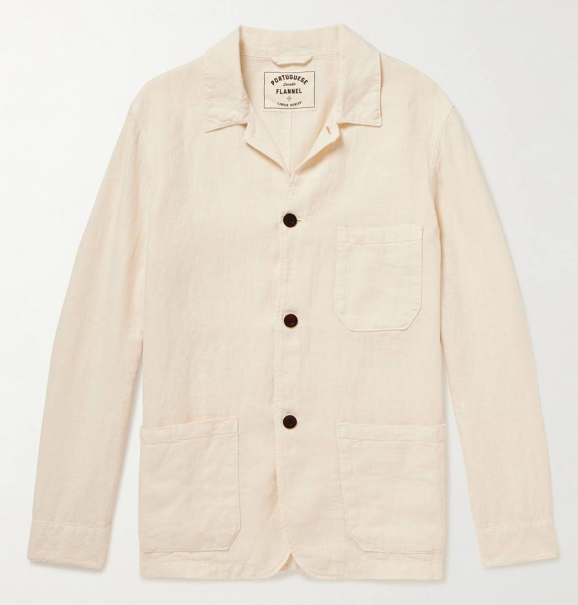 Portuguese Flannel's slim-fit 'Labura' jacket is sure to become one of those items you'll reach for often. It's made from pure linen, so will fair well in warmer weather. The easy, straight fit offers plenty of room for layering.