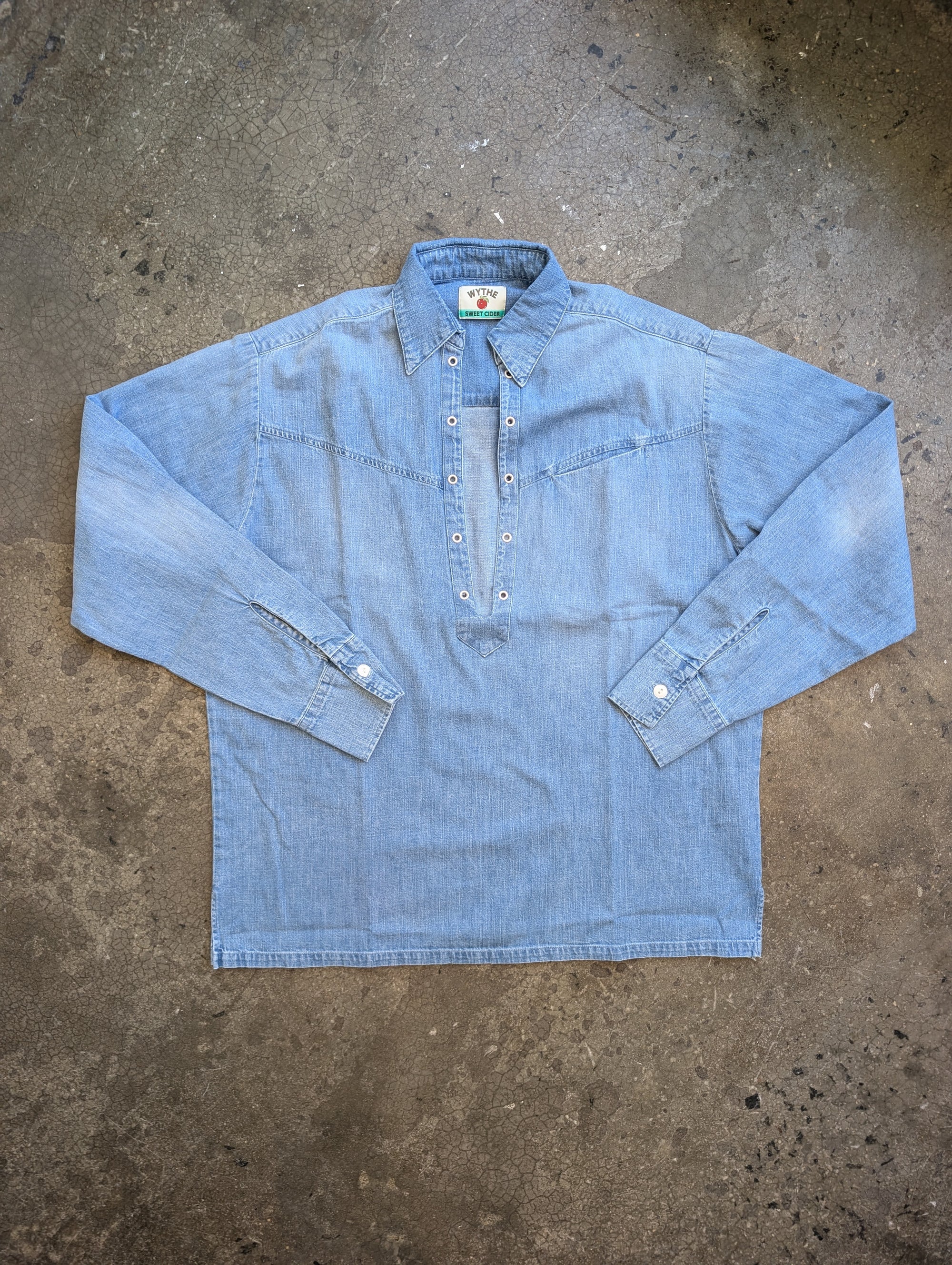 Wythe Denim Pullover Shirt -Washed Indigo