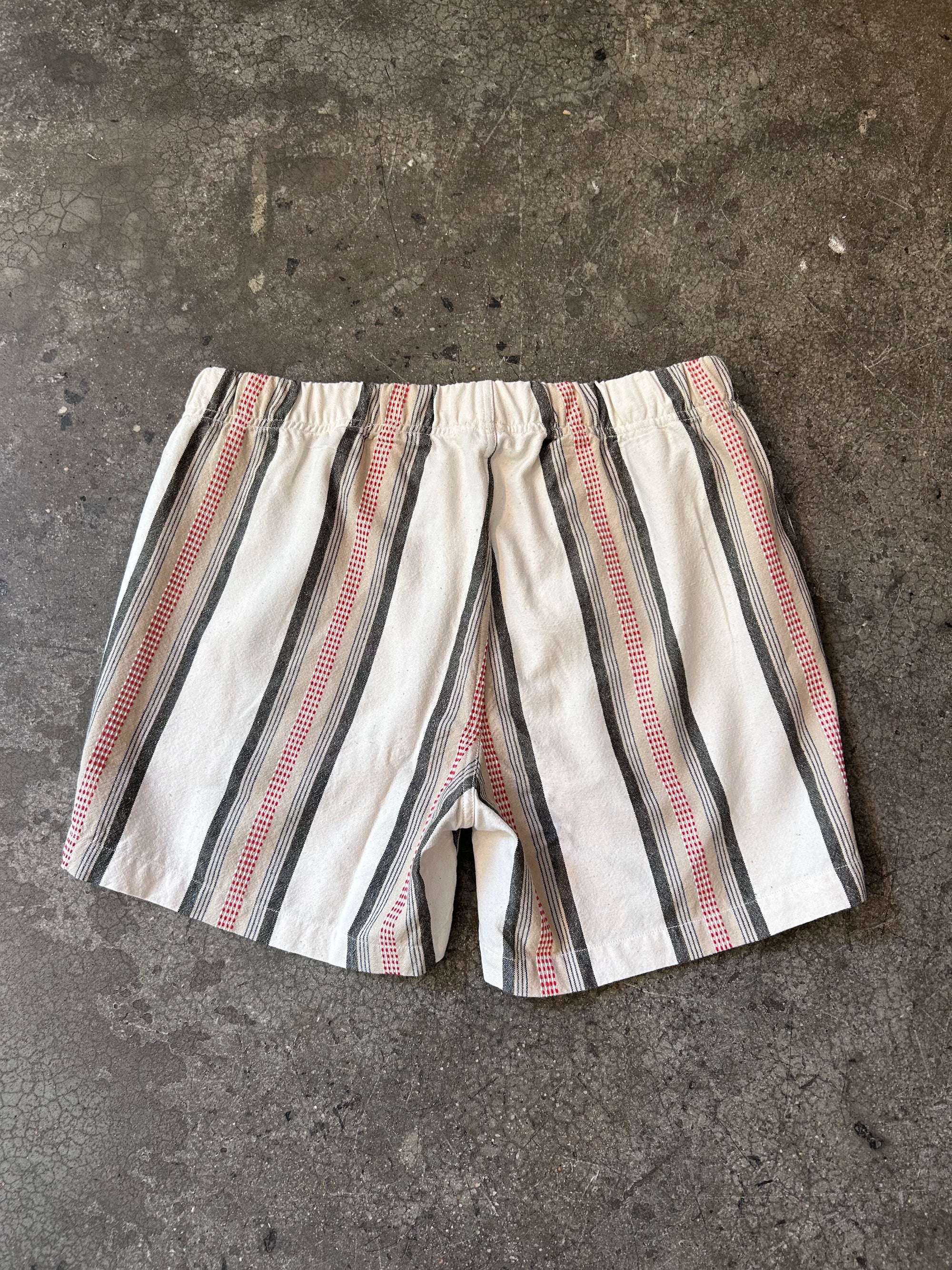 Original Madras Trading Company Boxer Short - White Red Jacquard Weave