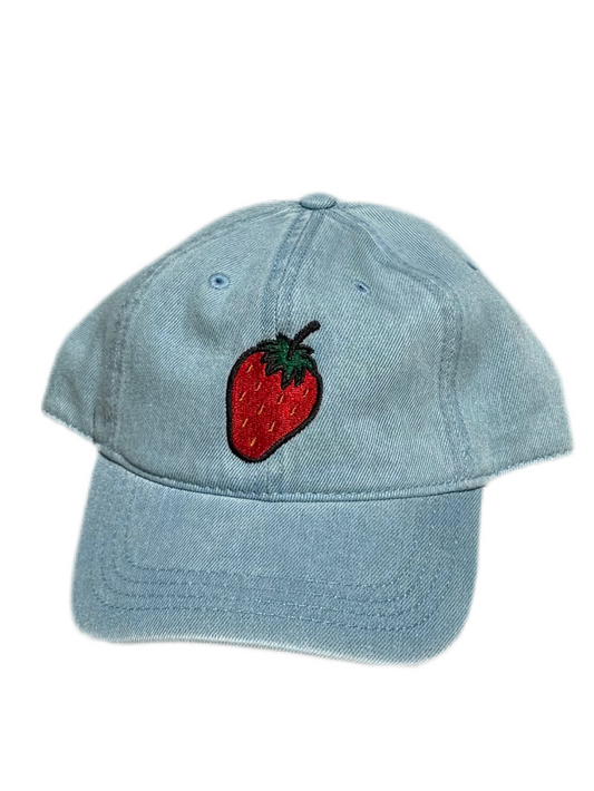 STRAWBERRY BG DENIM BASEBALL HAT