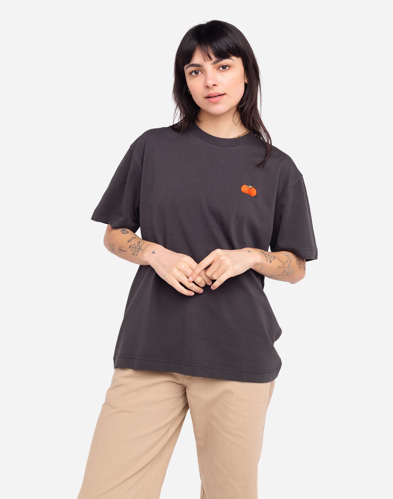 Olow Carbon Black Loosefitting  Harvest T-Shirt