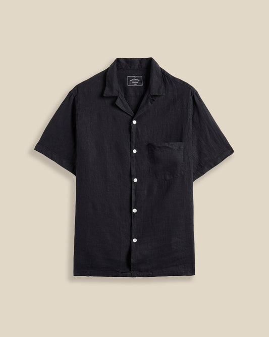 Portuguese Flannel Linen Camp Collar Short Sleeve Shirt