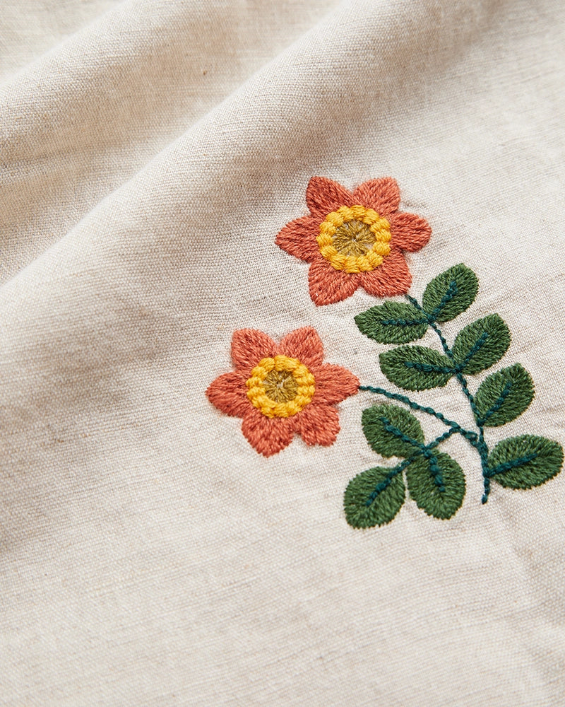 Portuguese Flannel Spring Embroidery Short Sleeve Shirt