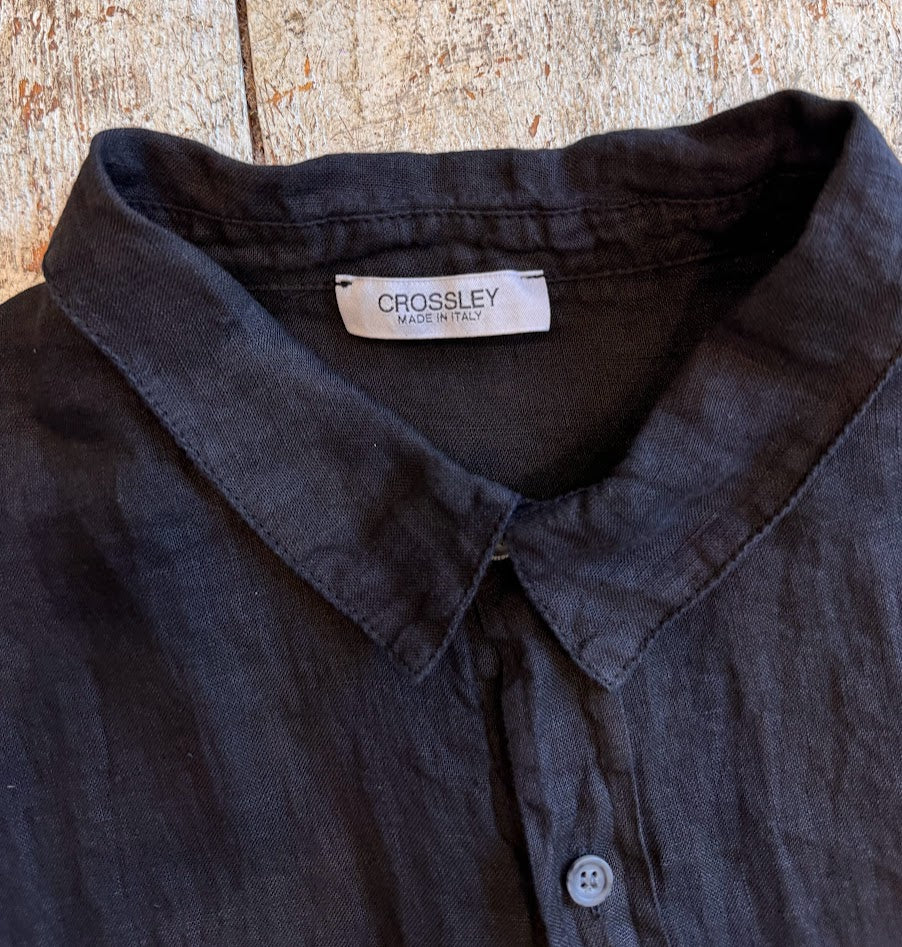 Crossley Long Sleeve Linen Shirt - Black