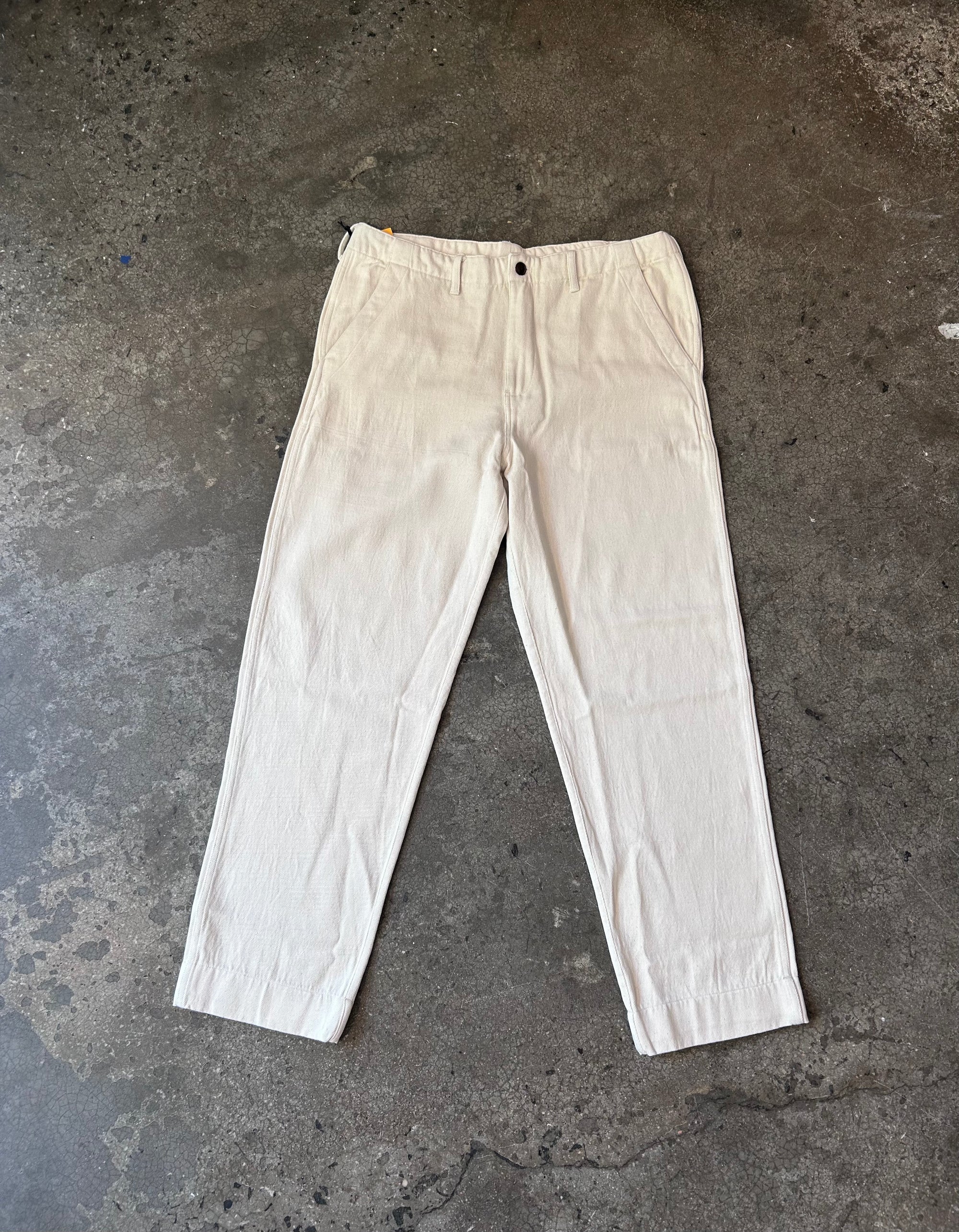 Original Madras Trading Company Field Trouser - Cream Denim Weave