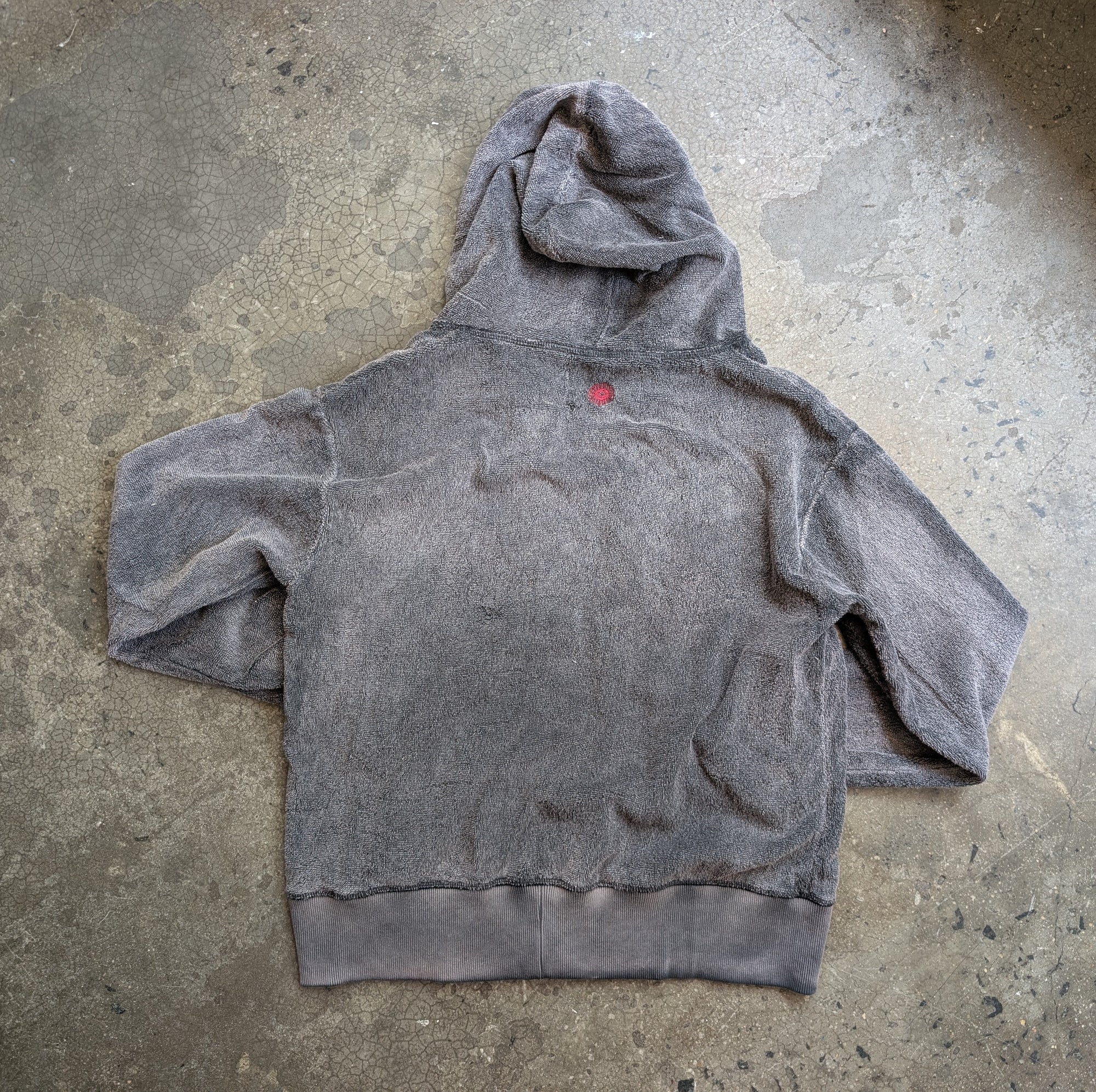 Monostereo Beach Towel Zip Hoodie -Washed Black