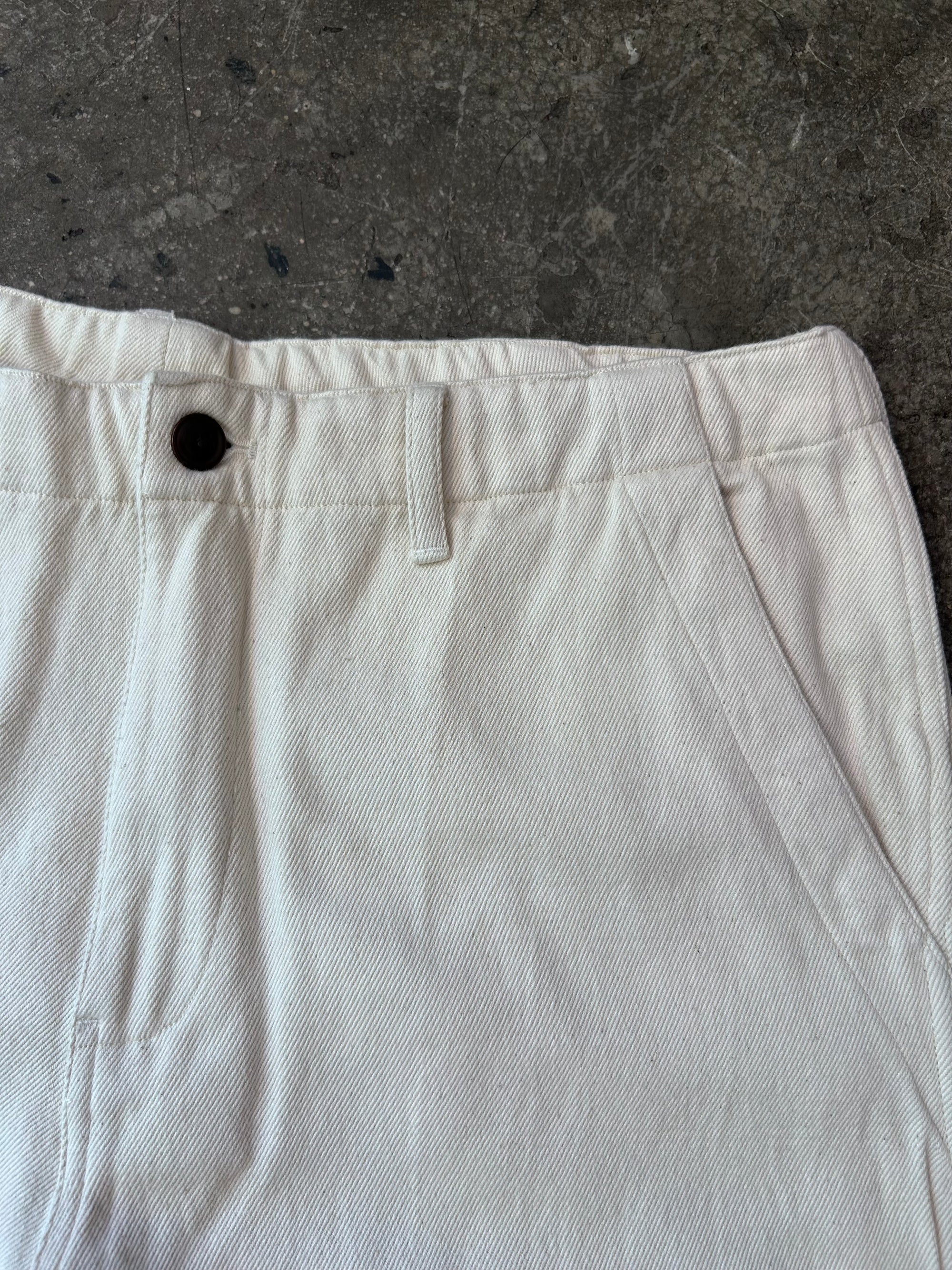 Original Madras Trading Company Field Trouser - Cream Denim Weave