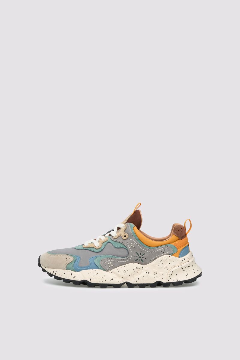 Flower Mountain Rulis Suede/Nylon Sneakers - Grey-Anthracite-Orange