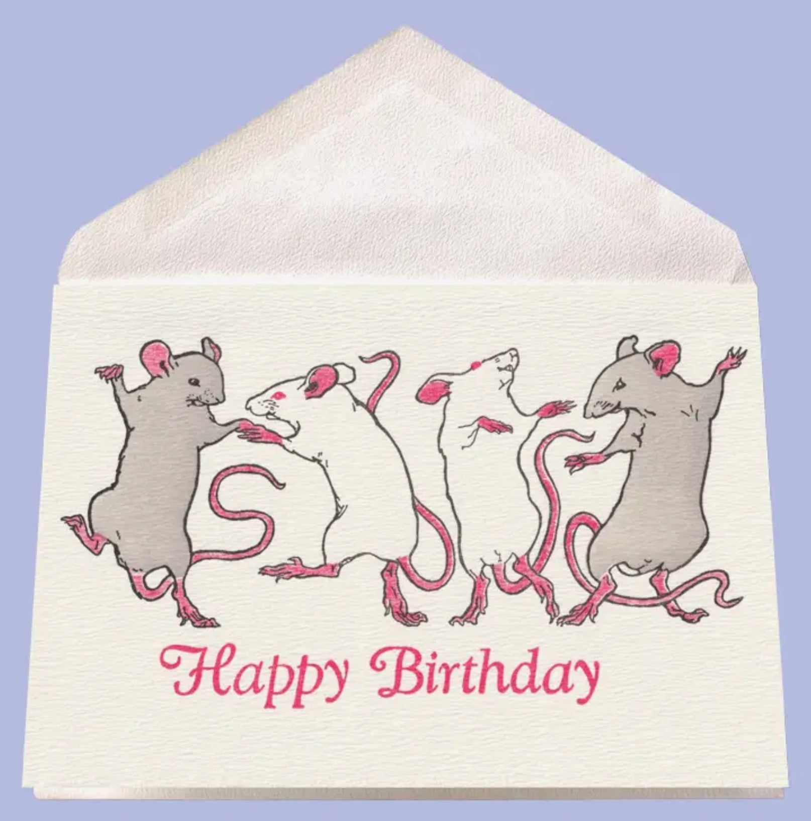 Saturn Press Cat’s Away Mice Play Birthday Card