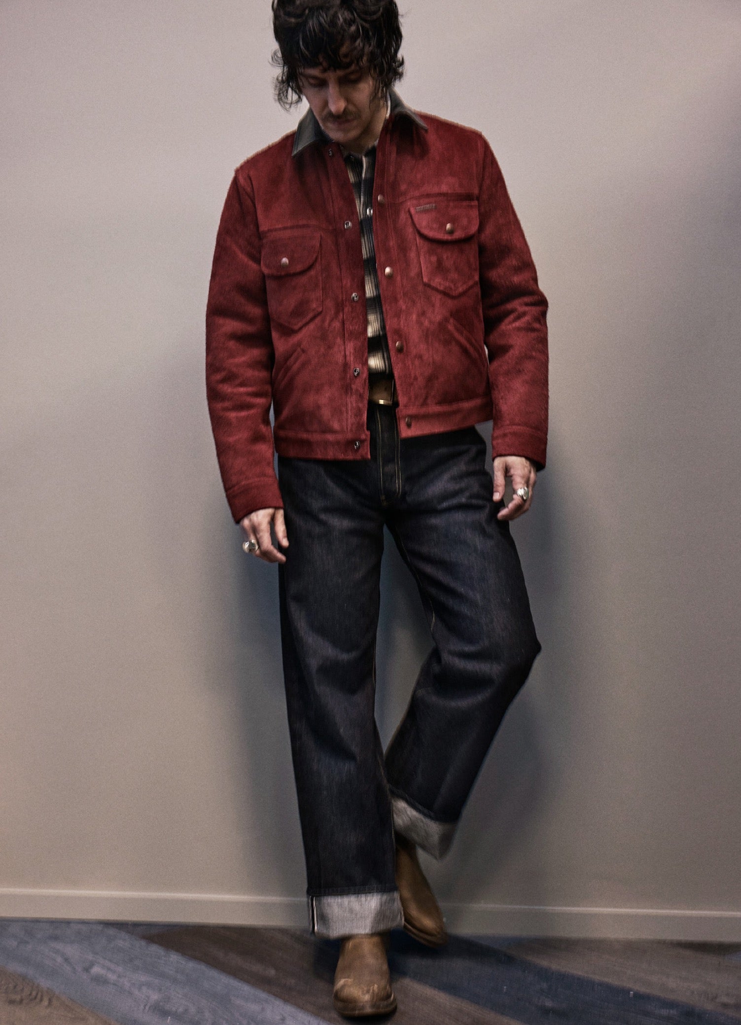 Indigofera Fargo Quarter Leather Jacket - Wine