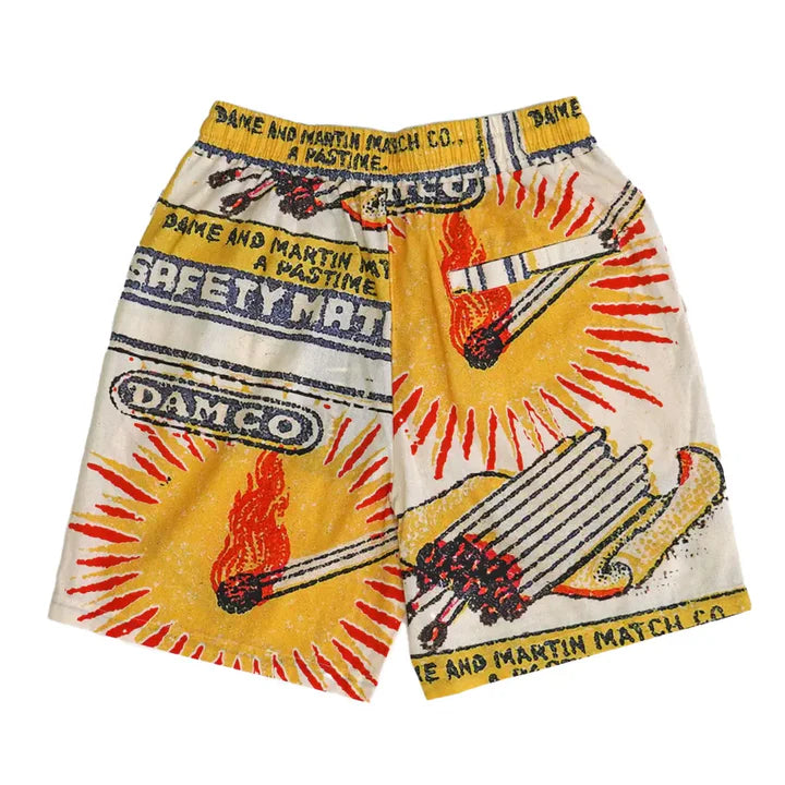 A pastime Vacation in Portugal printed short -cream