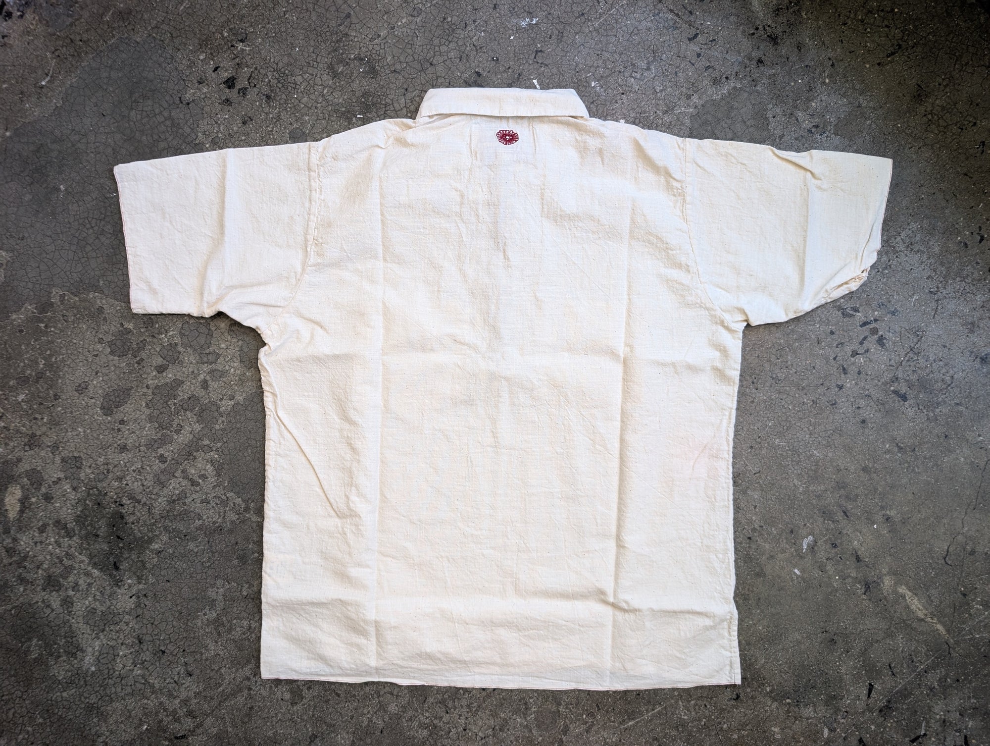 Monostereo Go Slow Selvedge 1/4 Zip Shirt - Cloud