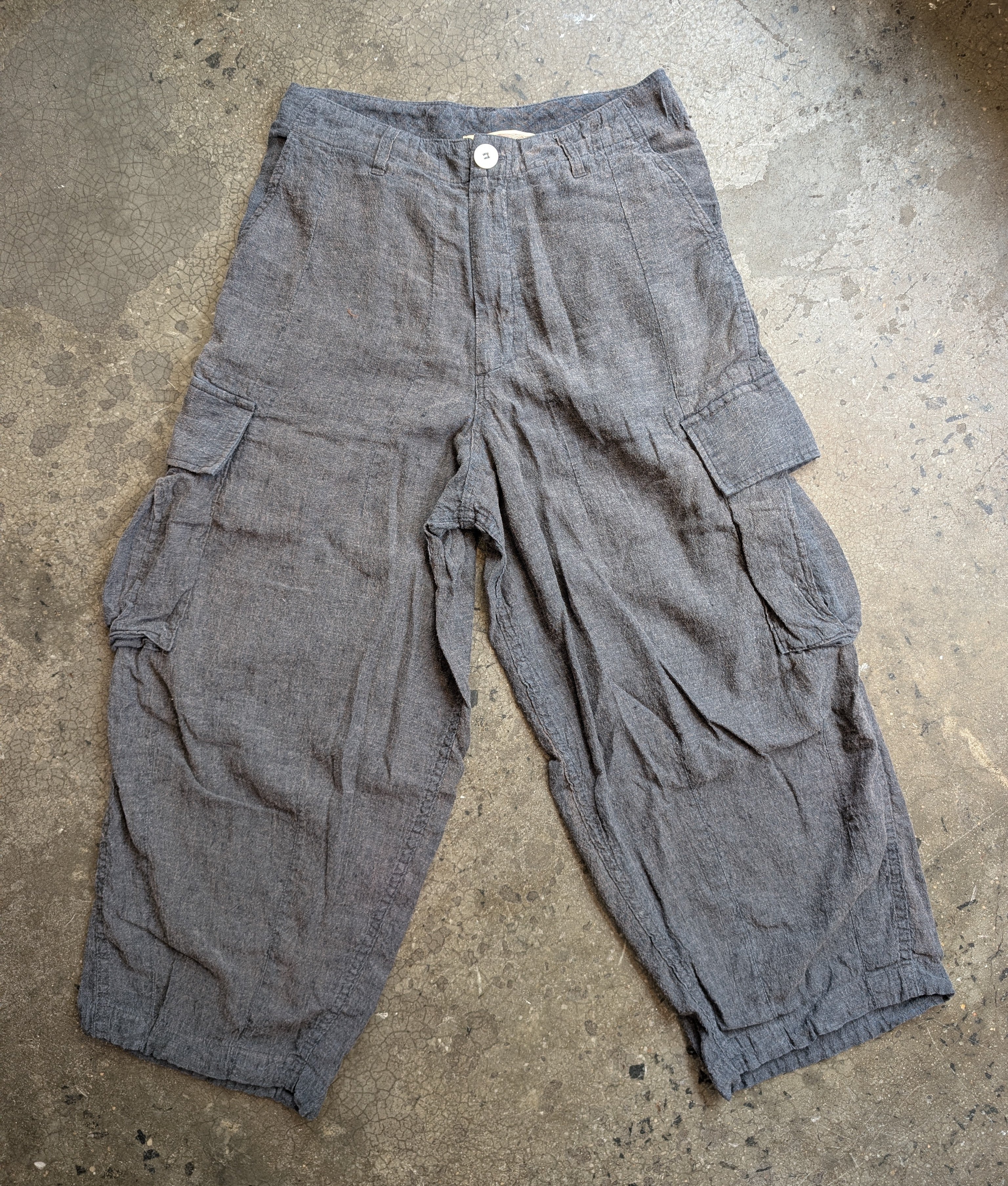Monostereo I Believe Linen Cargo Pants -Washed Black – Barryville