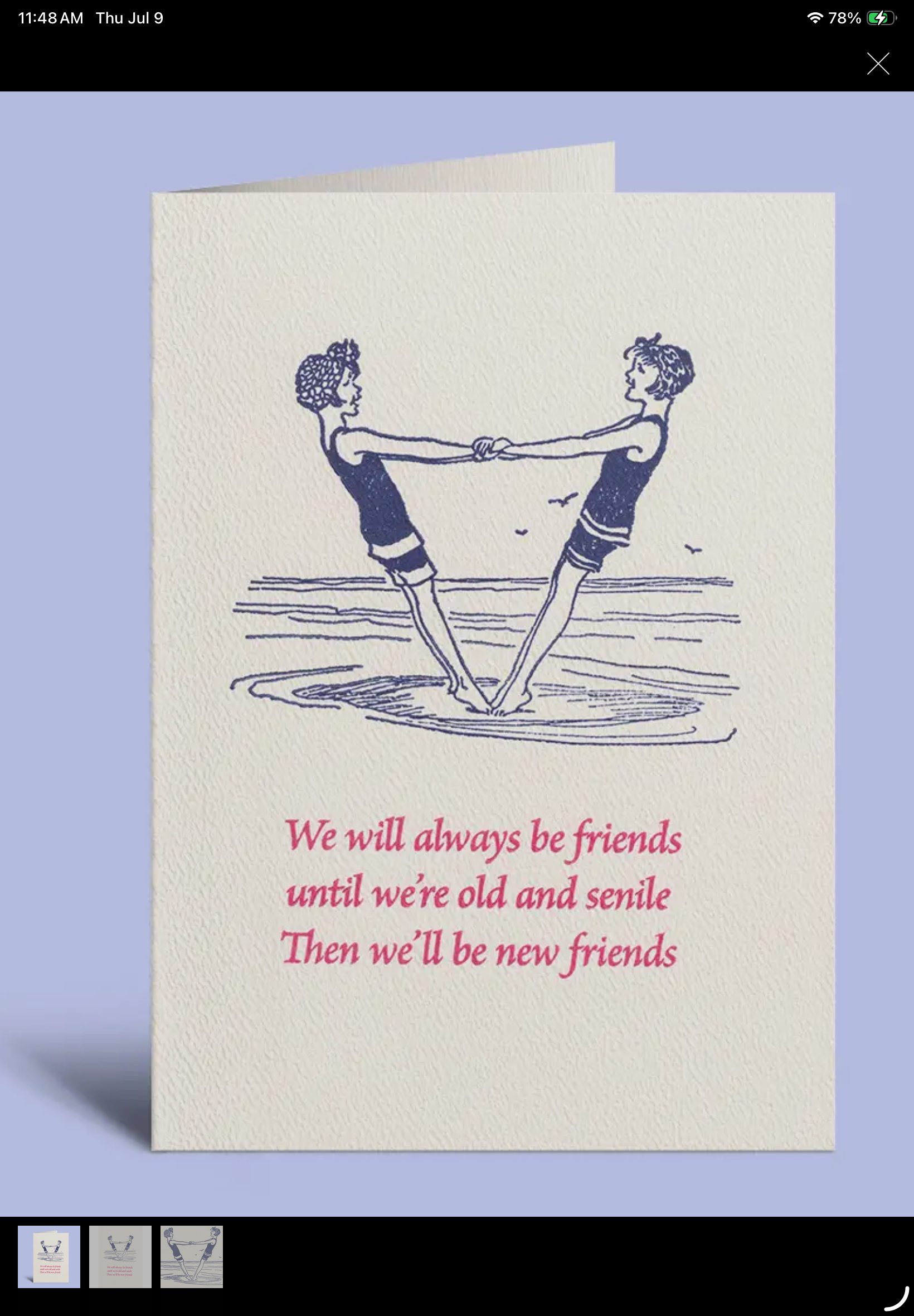 Saturn Press New Friends Blank Card