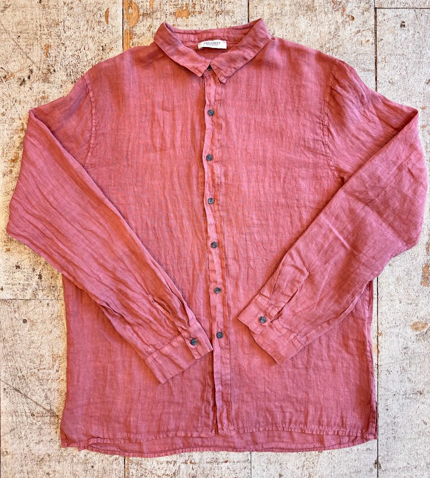 Crossley Long Sleeve Linen Shirt - Mesa Rose
