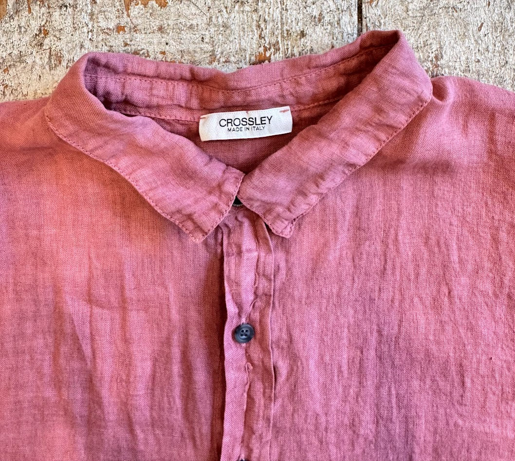 Crossley Long Sleeve Linen Shirt - Mesa Rose