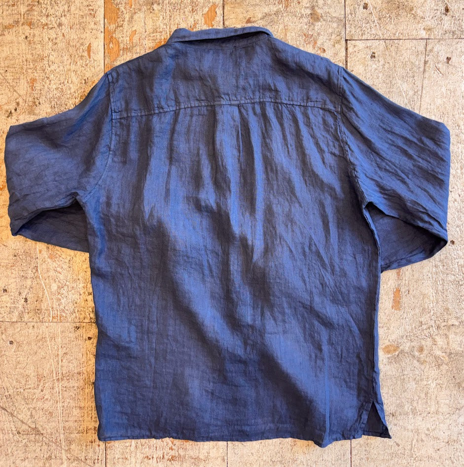 Crossley Long Sleeve Linen Shirt - Ocean Blue