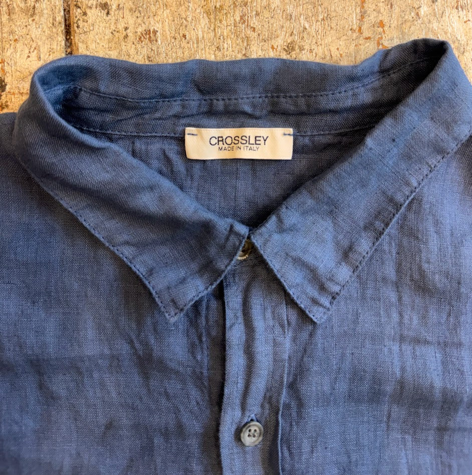 Crossley Long Sleeve Linen Shirt - Ocean Blue