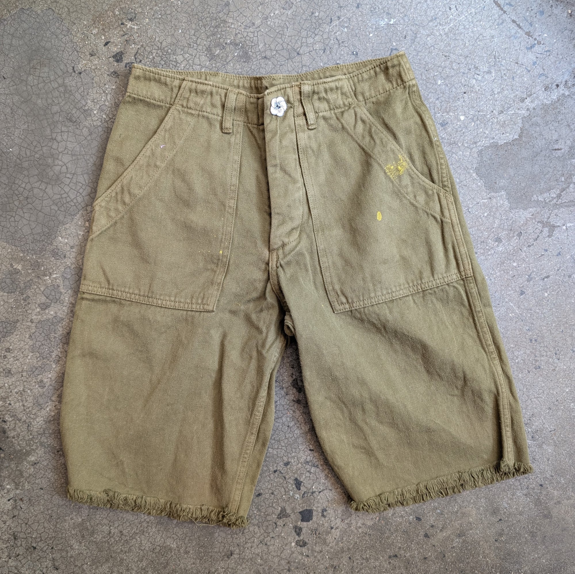 Monostereo Lovers Cut Off Short - Mustard Green