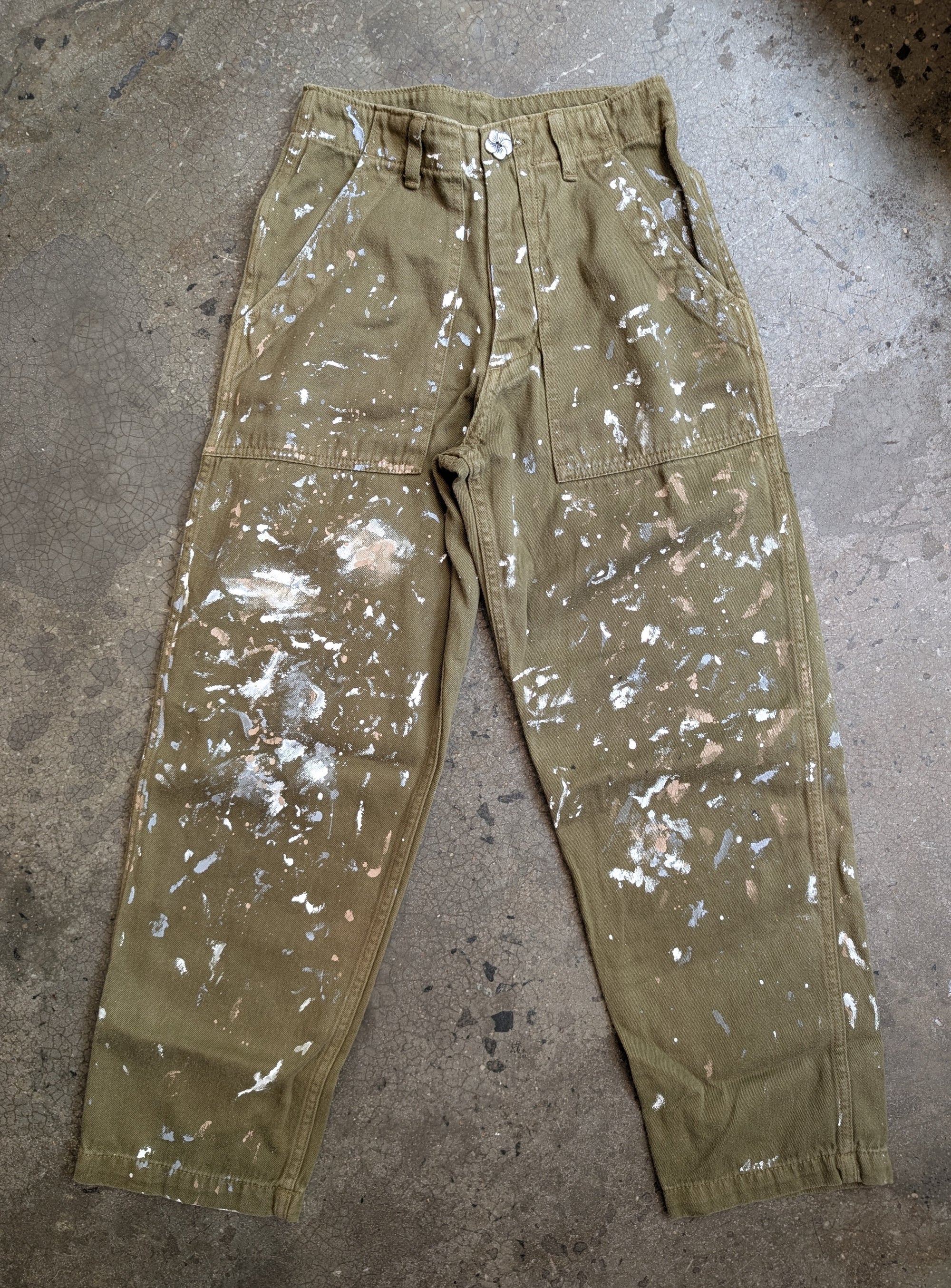 Monostereo Jenny's Painting Pants - Mustard Green