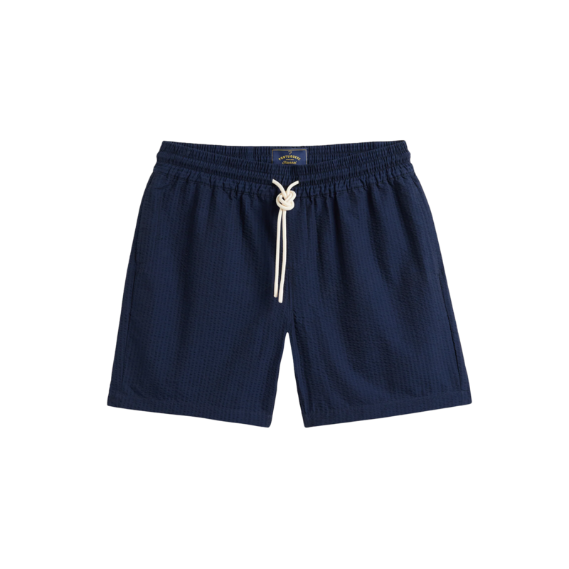 Portuguese Flannel Atlantico Seersucker Short - Navy