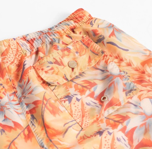 Bather Macaw Jungle Swim Trunk - Deep Orange