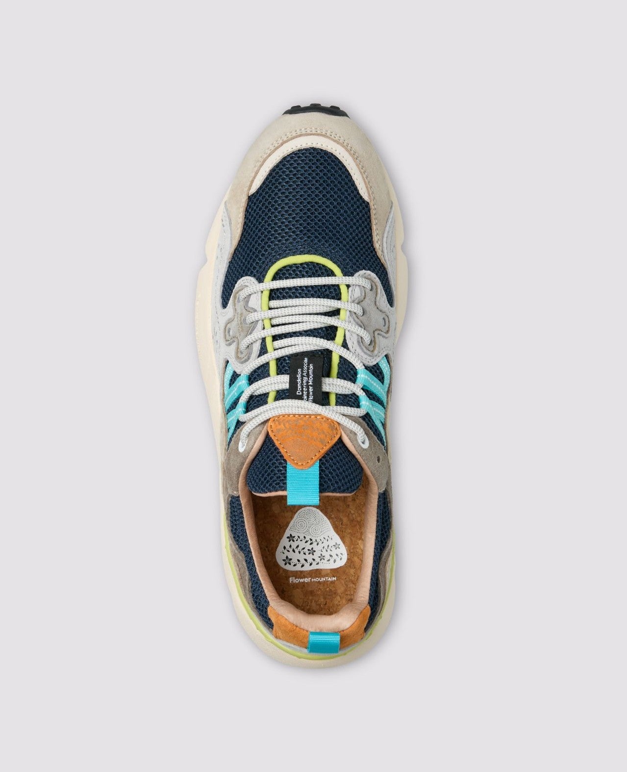 Flower Mountain Yamano 3 Man Suede and technical fabric sneakers - Light grey - Navy