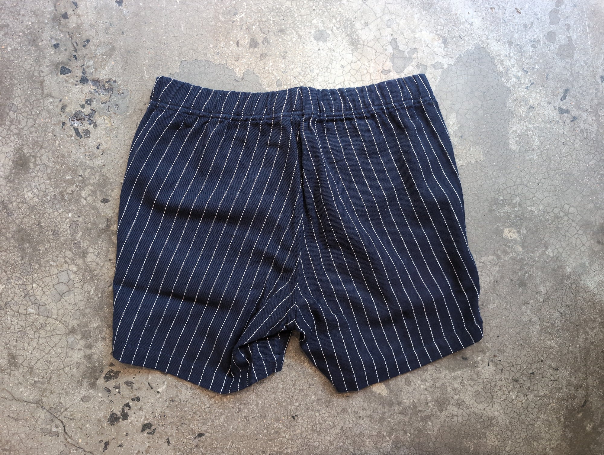 Original Madras Trading Company Boxer Short - Two Ply Dark Navy  Pinstripe
