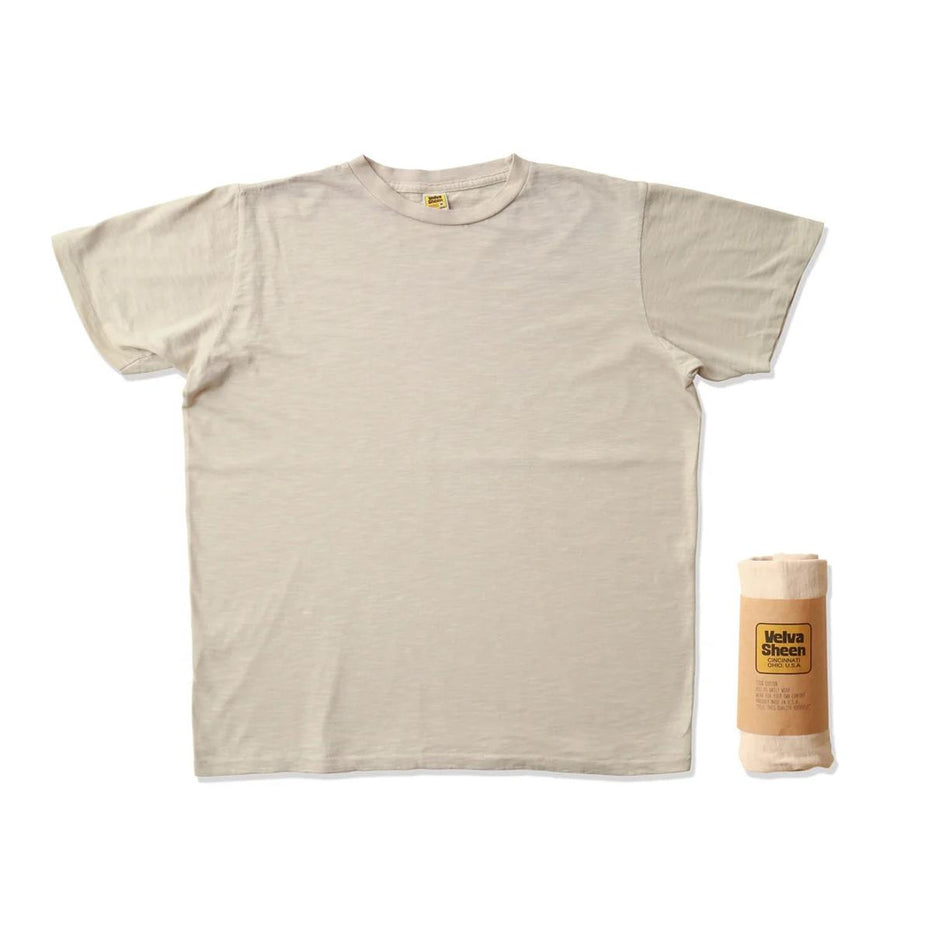 Velva Sheen Rolled Short Sleeve Tee - Oatmilk