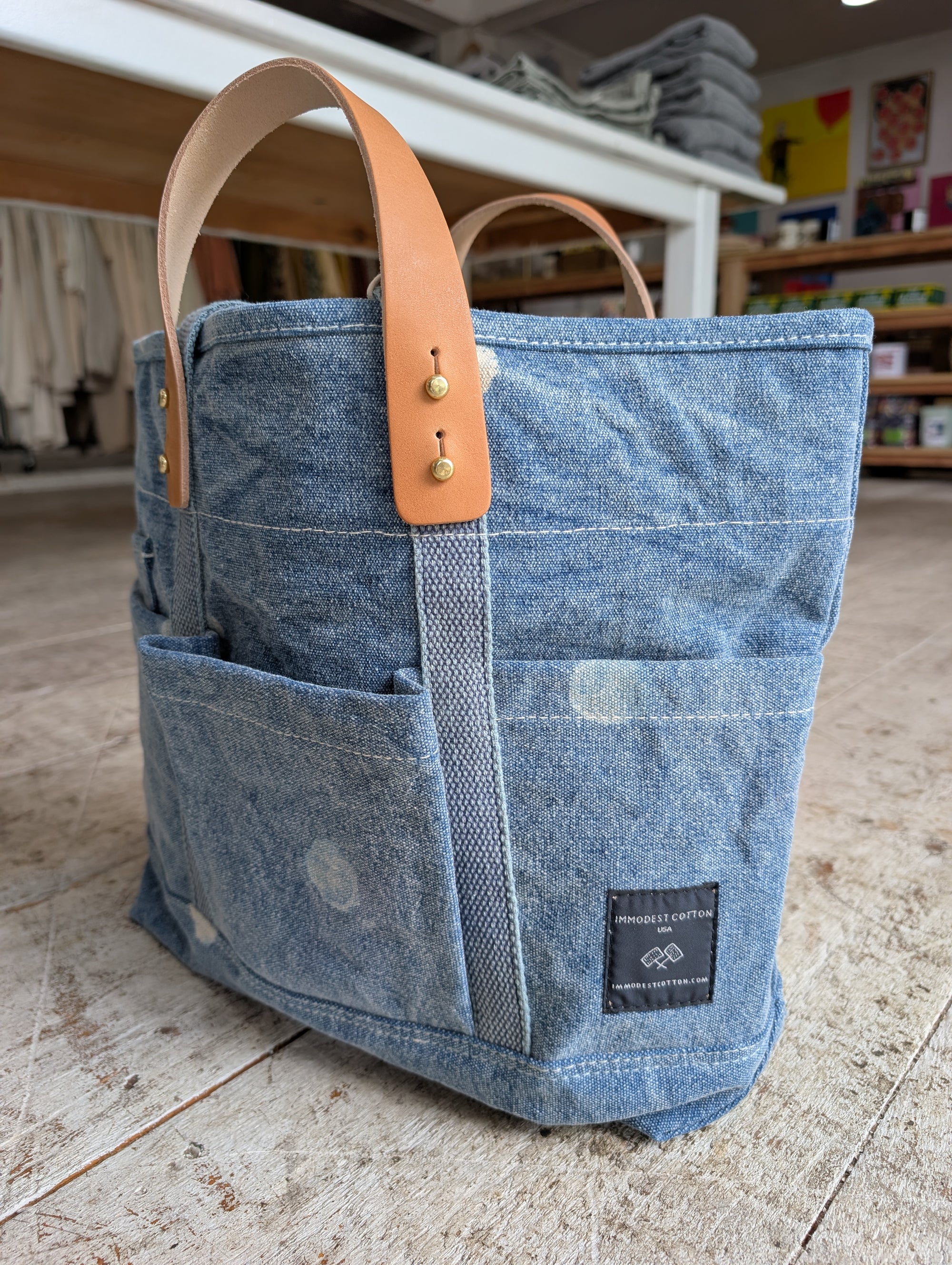 Immodest Cotton Construction Tote - Faded Moon
