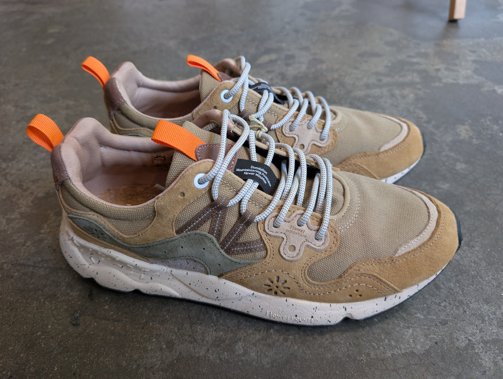 Flower Mountain Yamano 3 Man Suede/Nylon Sneakers - Khaki Military