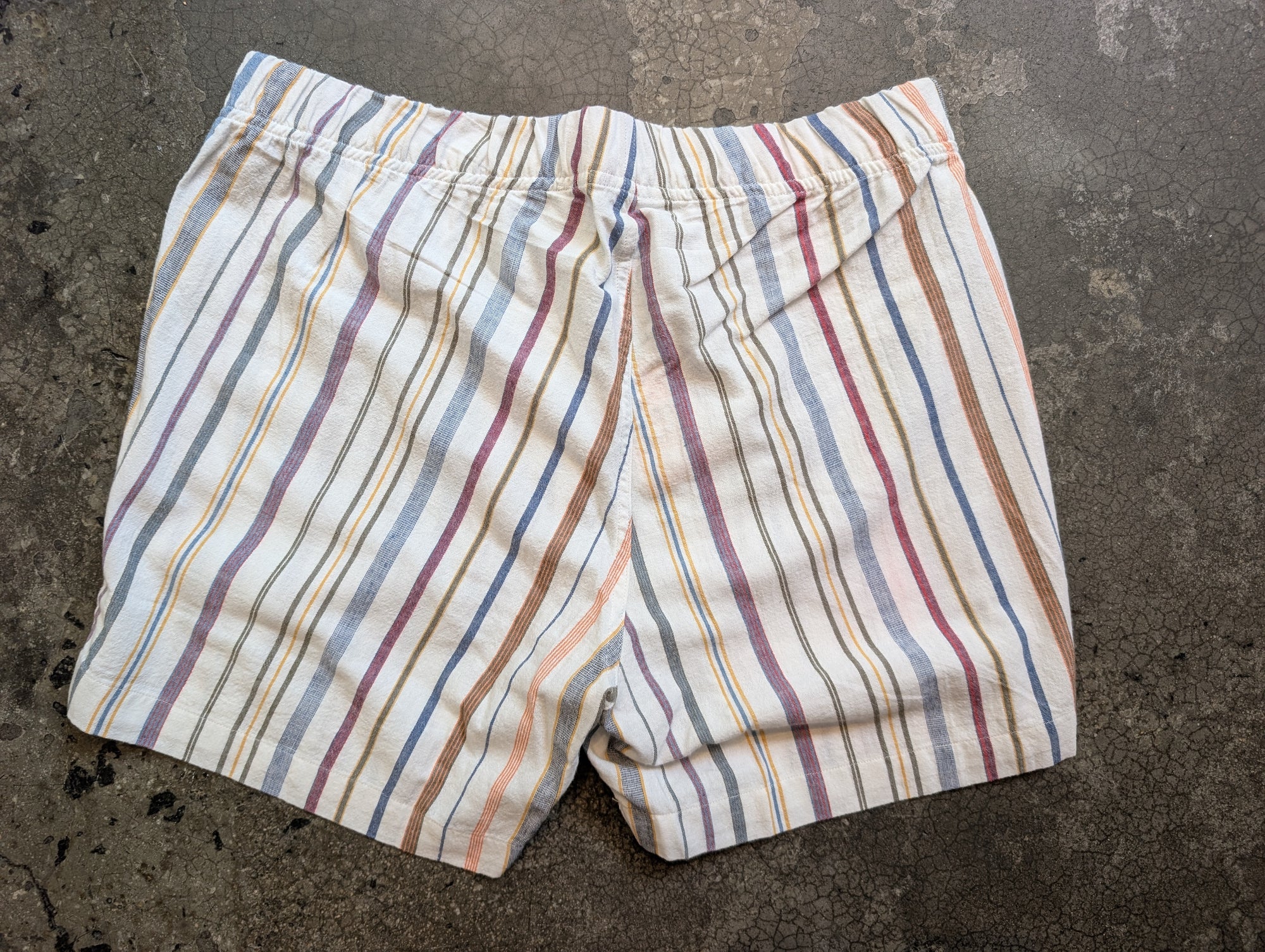Original Madras Trading Company Boxer Short - White Multi Stripe Winter Madras