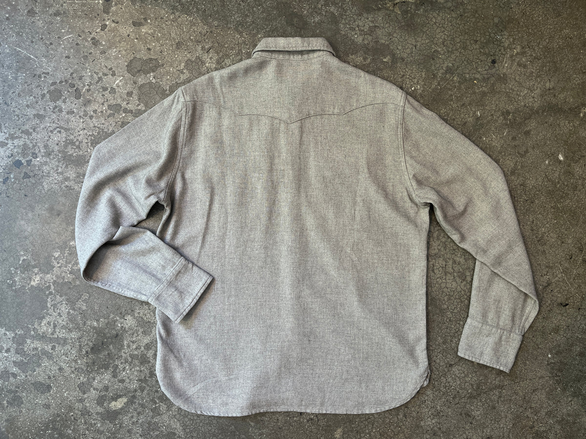 Wythe Washed Flannel Pearlsnap Shirt – Dappled Grey