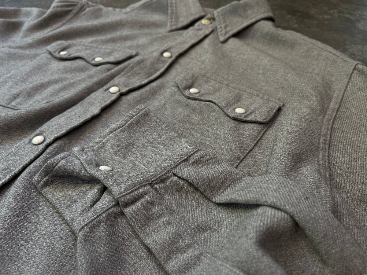 Wythe Washed Flannel Pearlsnap Shirt – Dappled Grey