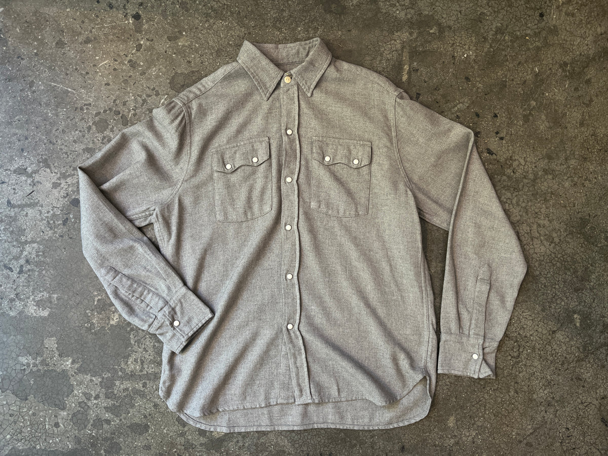 Wythe Washed Flannel Pearlsnap Shirt – Dappled Grey